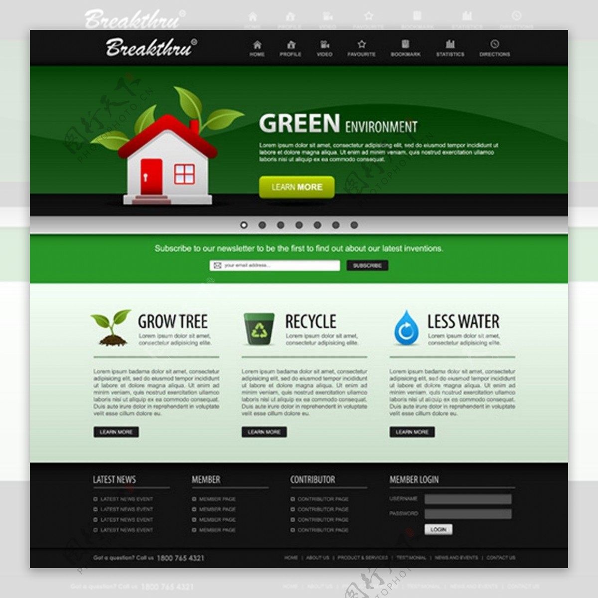 绿色网页模板背景
