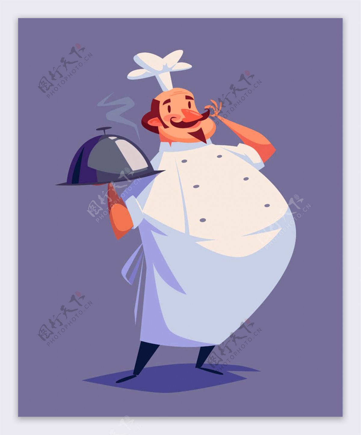 托盘子胖厨师图片