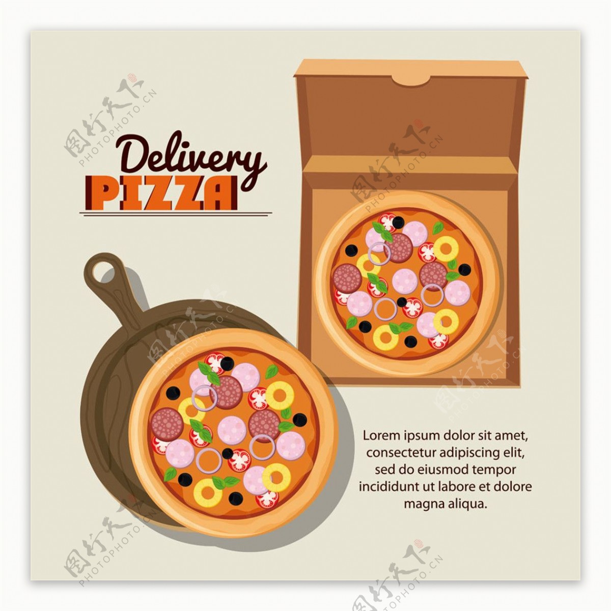 包装披萨图片