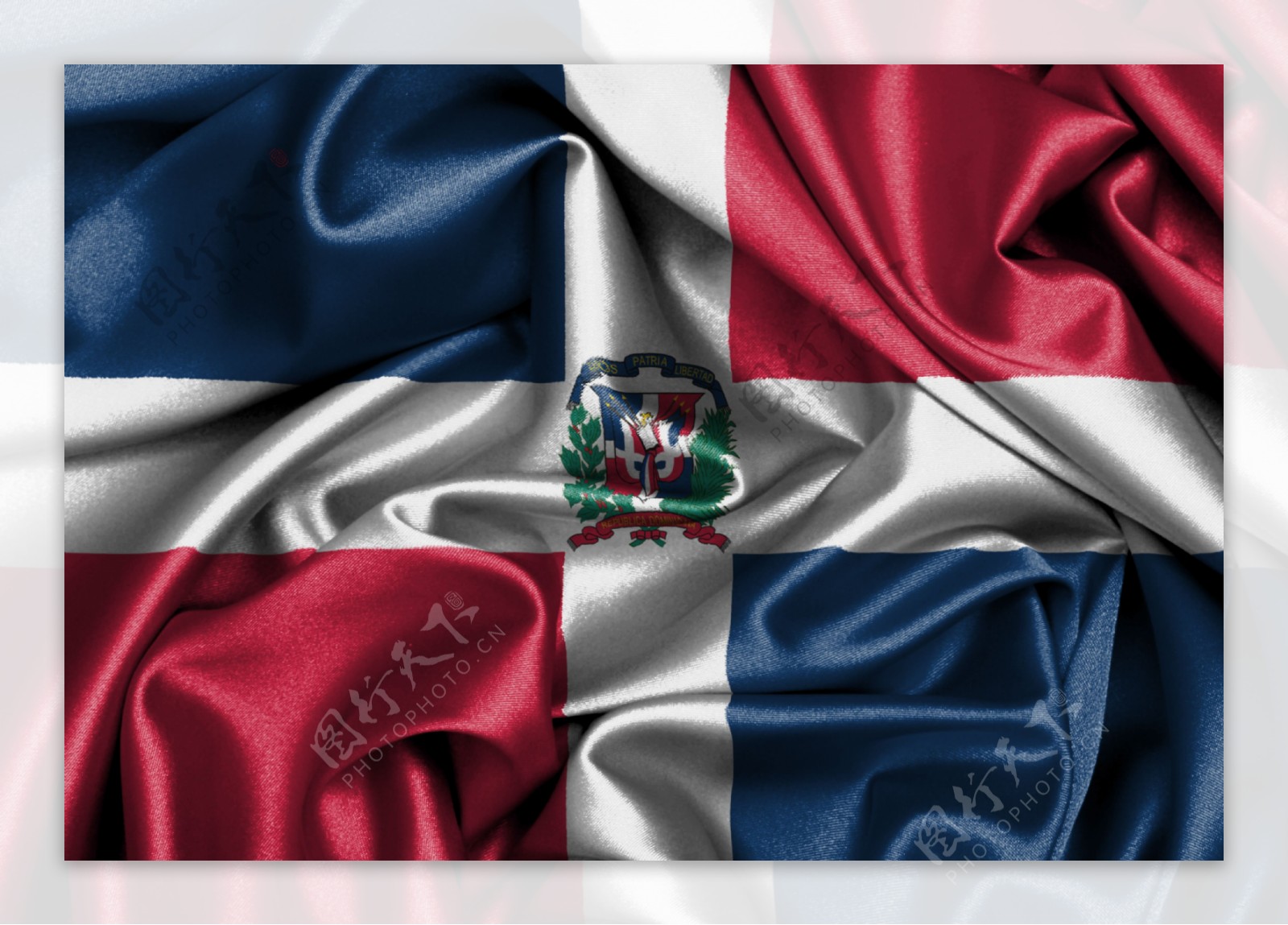 多米尼加丝绸国旗图片
