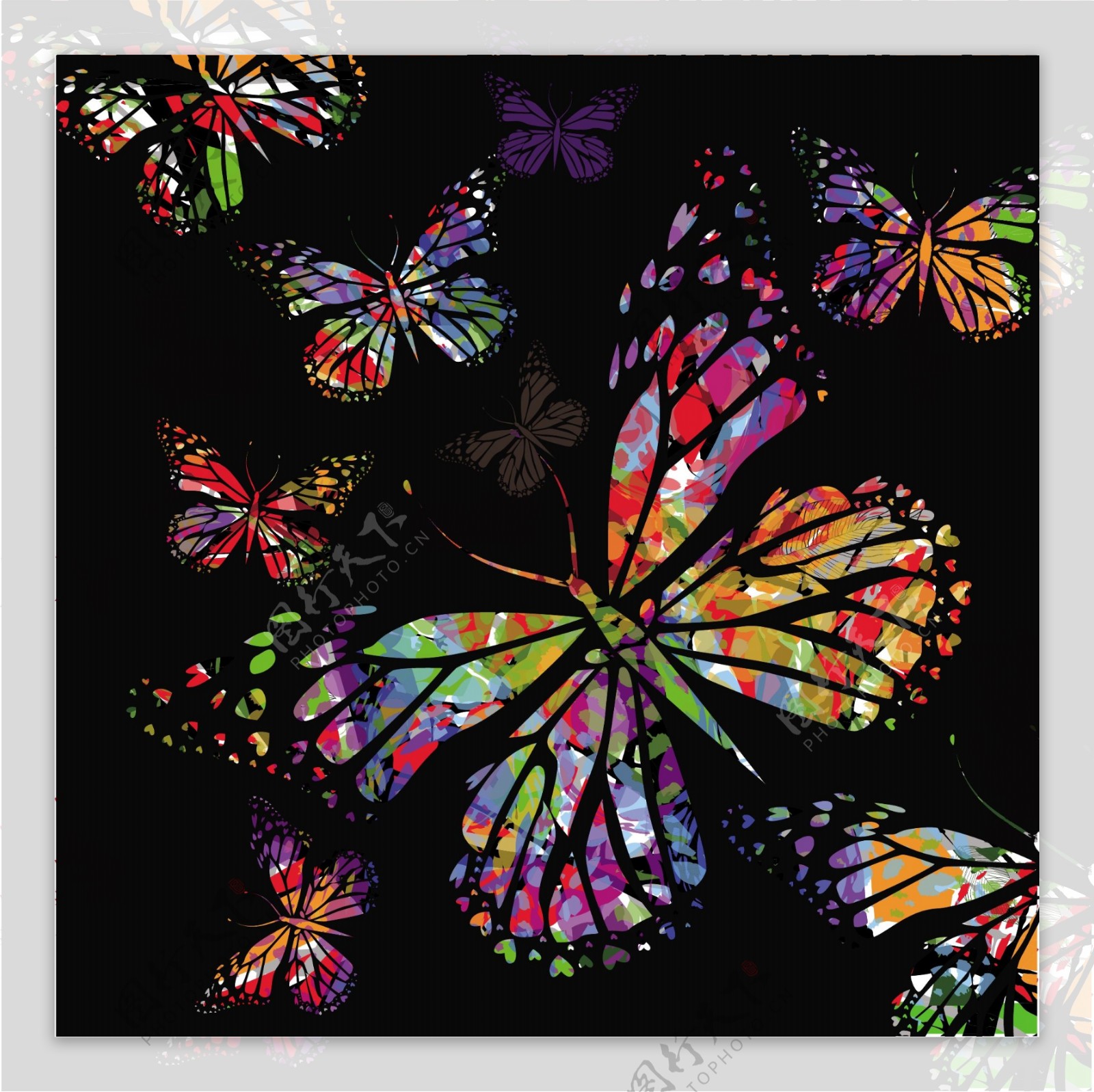 创意蝴蝶图案背景矢量素材