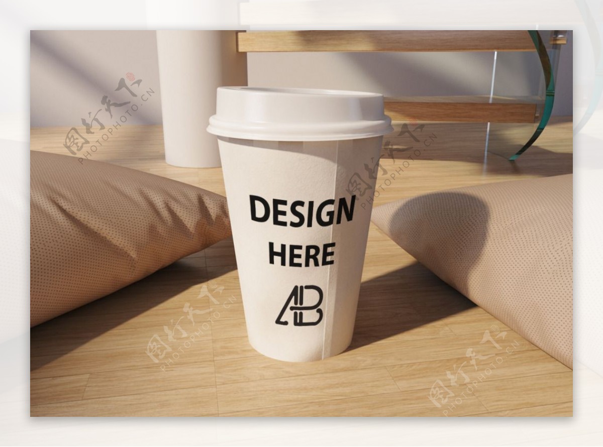 咖啡杯展示PSD模板