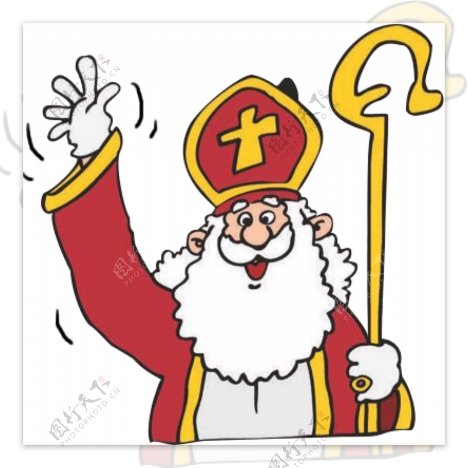 拿手杖的圣诞老人Sinterklaas