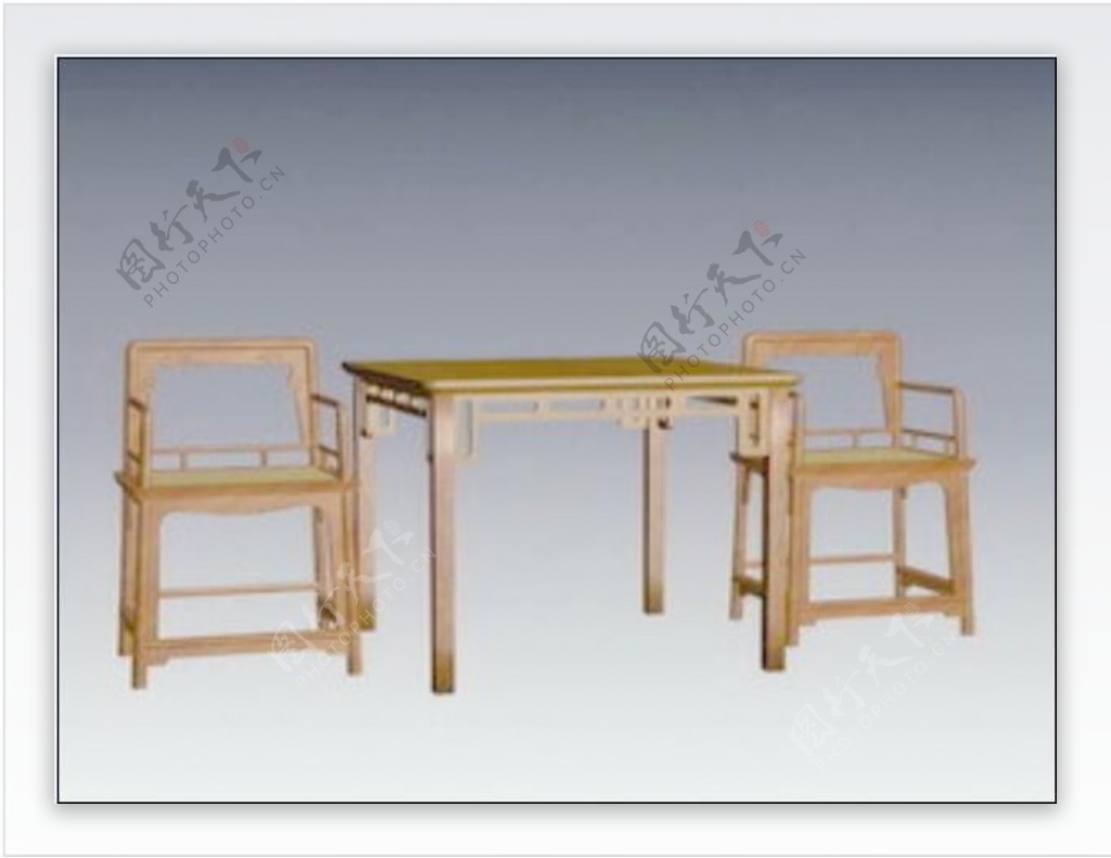 MAX中式桌子3d模型家具效果图