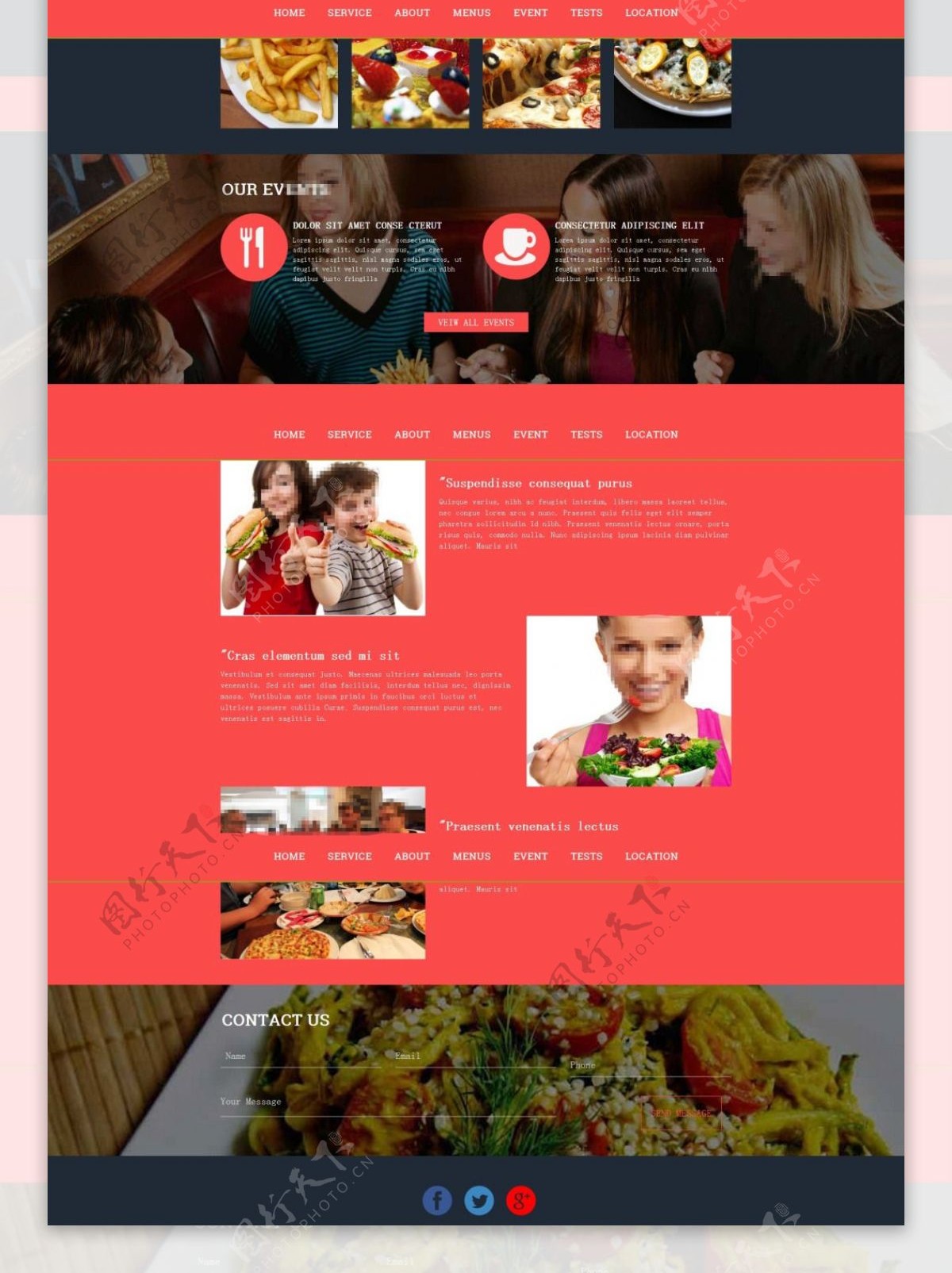 美食餐饮外卖官方网站模板