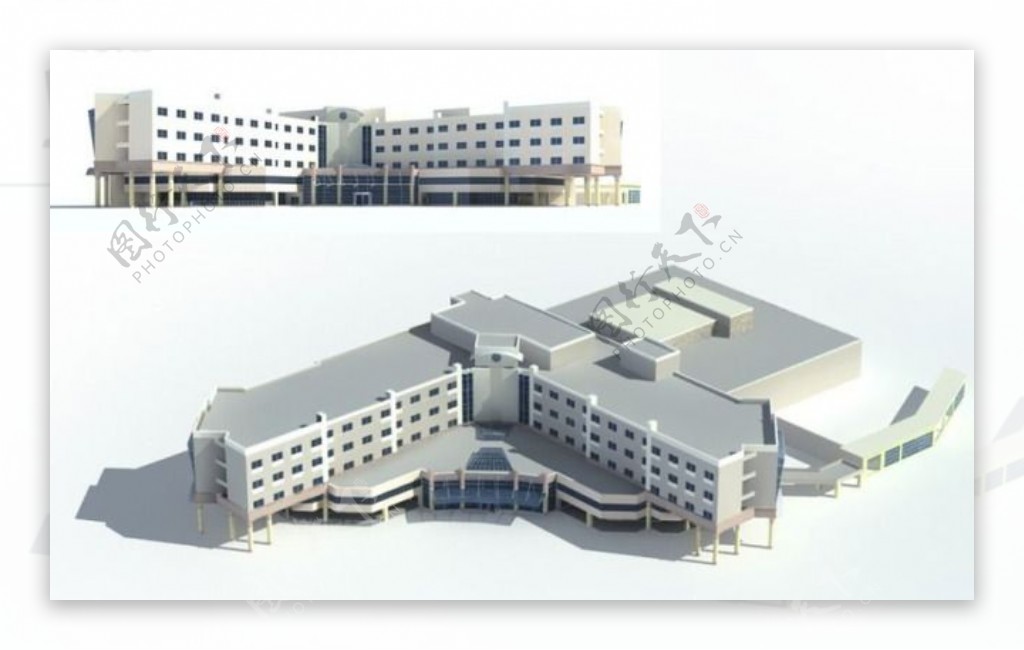 多层公共建筑设计行政中心大楼3D模型