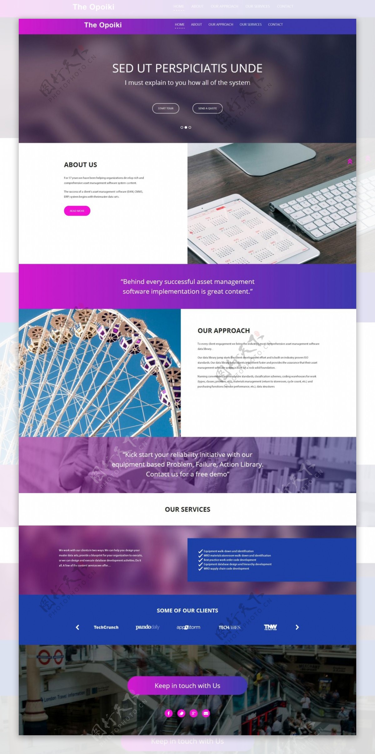 紫色扁平化软件研发公司企业模板