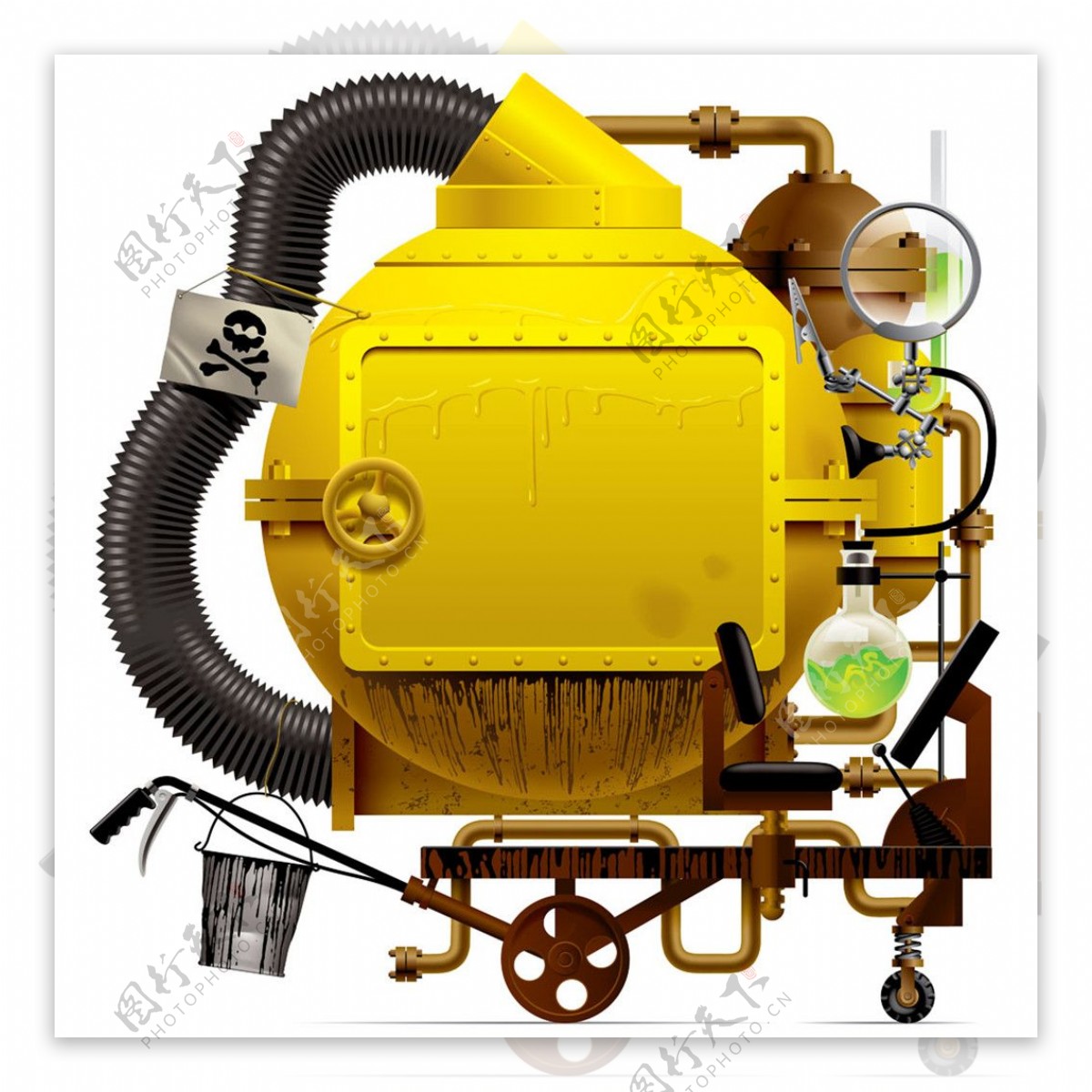 黄色机械工业机器图片