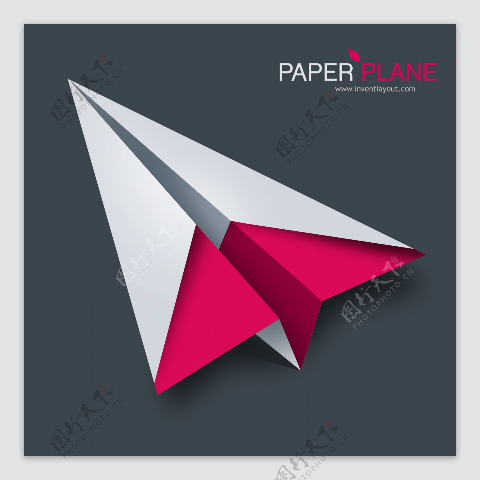 纸飞机模板图标元素图案矢量