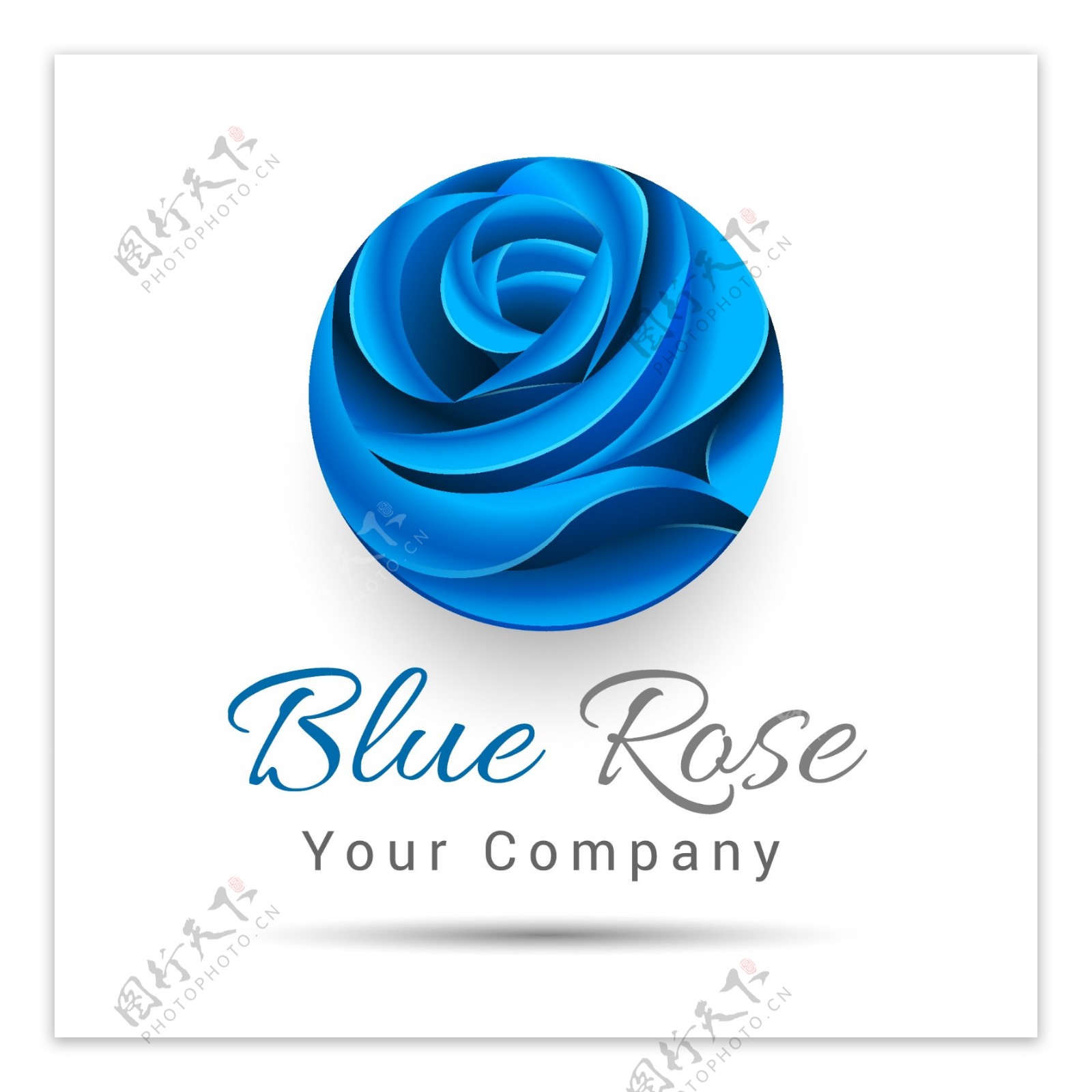蓝色玫瑰花LOGO图片素材-编号24874882-图行天下