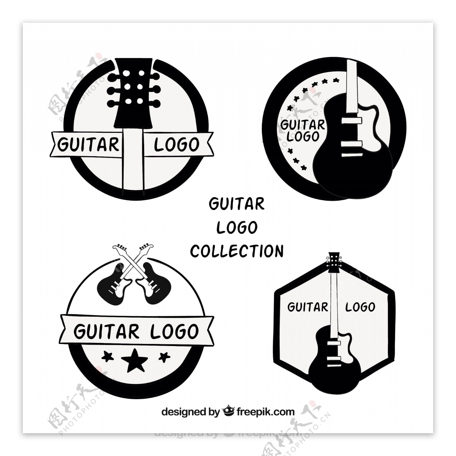各种标志与手绘吉他