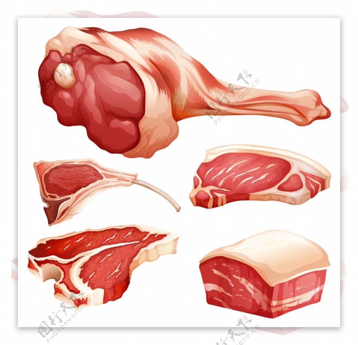 卡通肉类美食图片