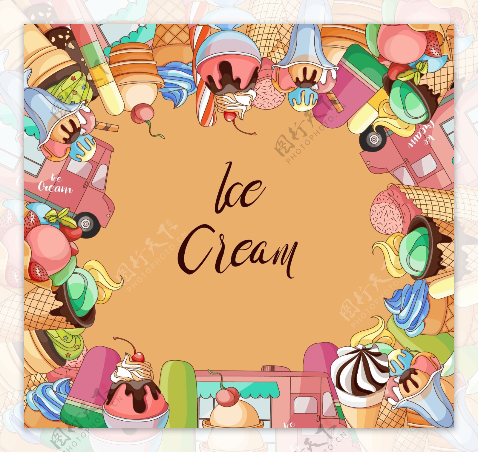 甜品冰淋淇背景