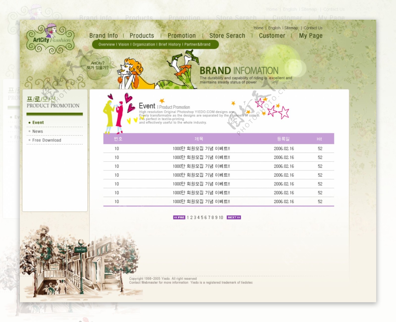 韩国企业网站模板分层素材PSD格式0291