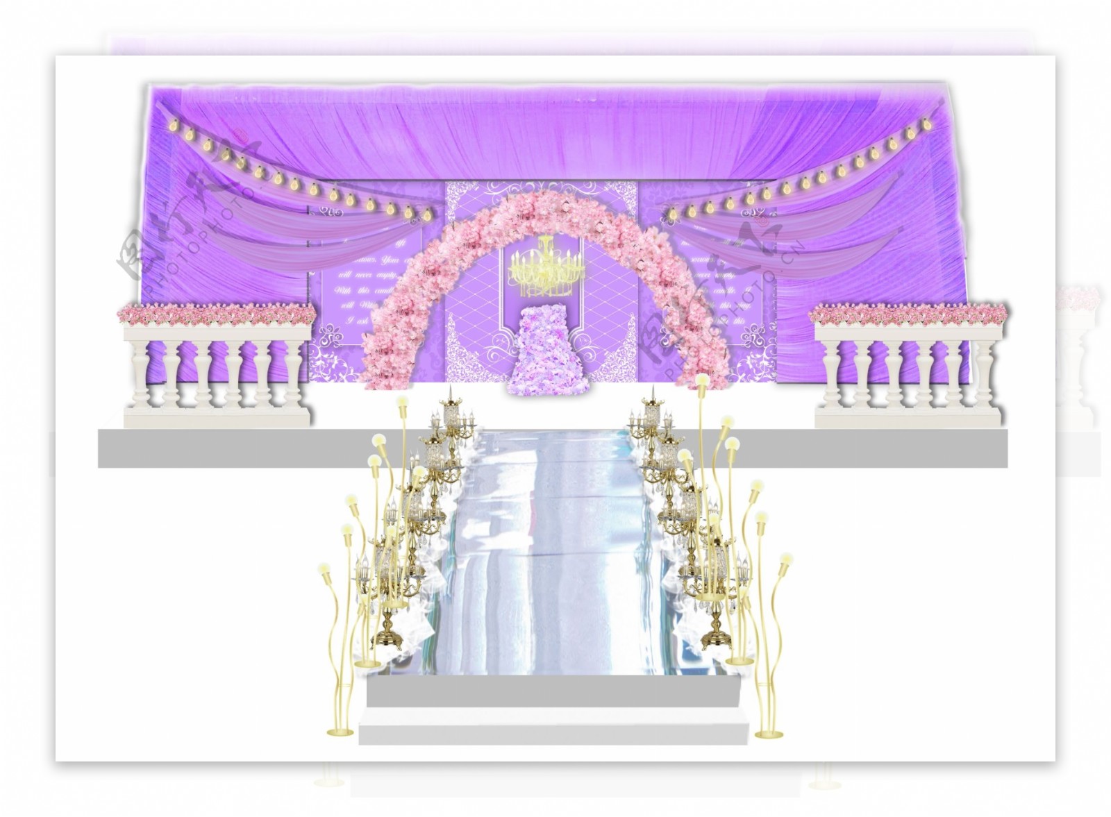 紫色婚礼主舞台