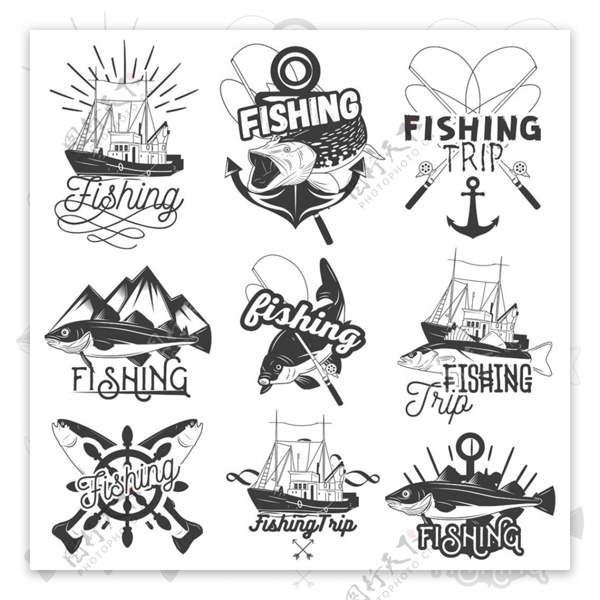 钓鱼俱乐部标签图片