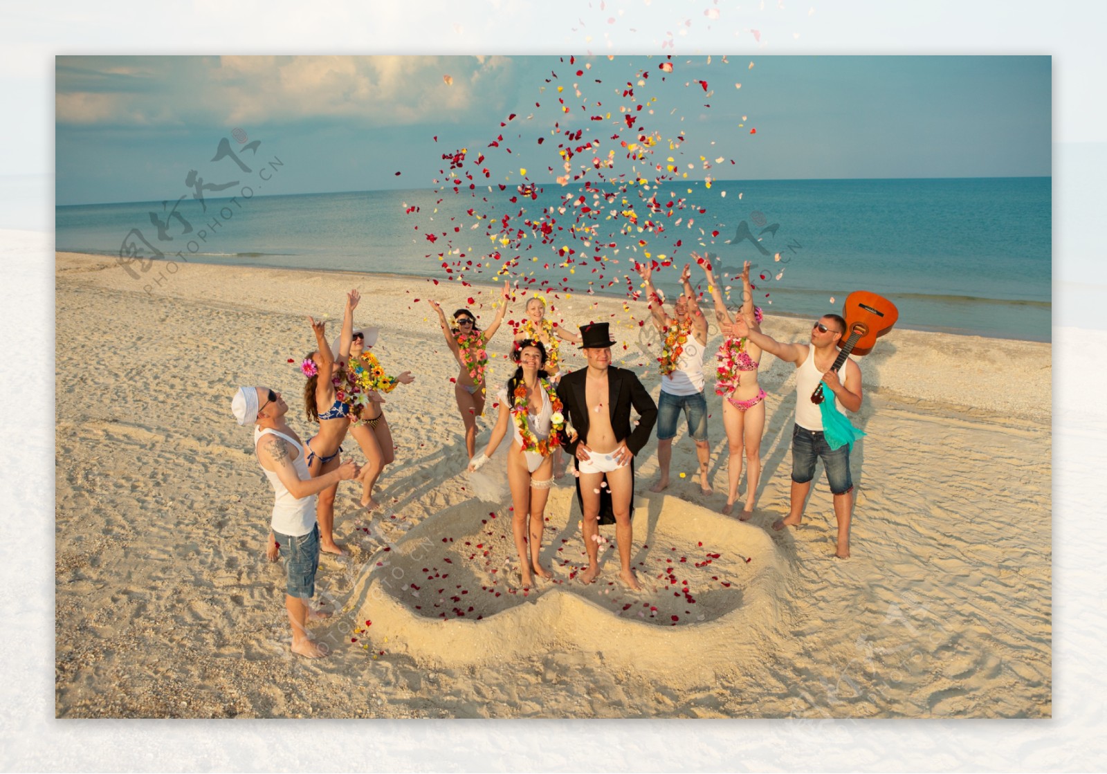 沙滩婚礼摄影图片图片