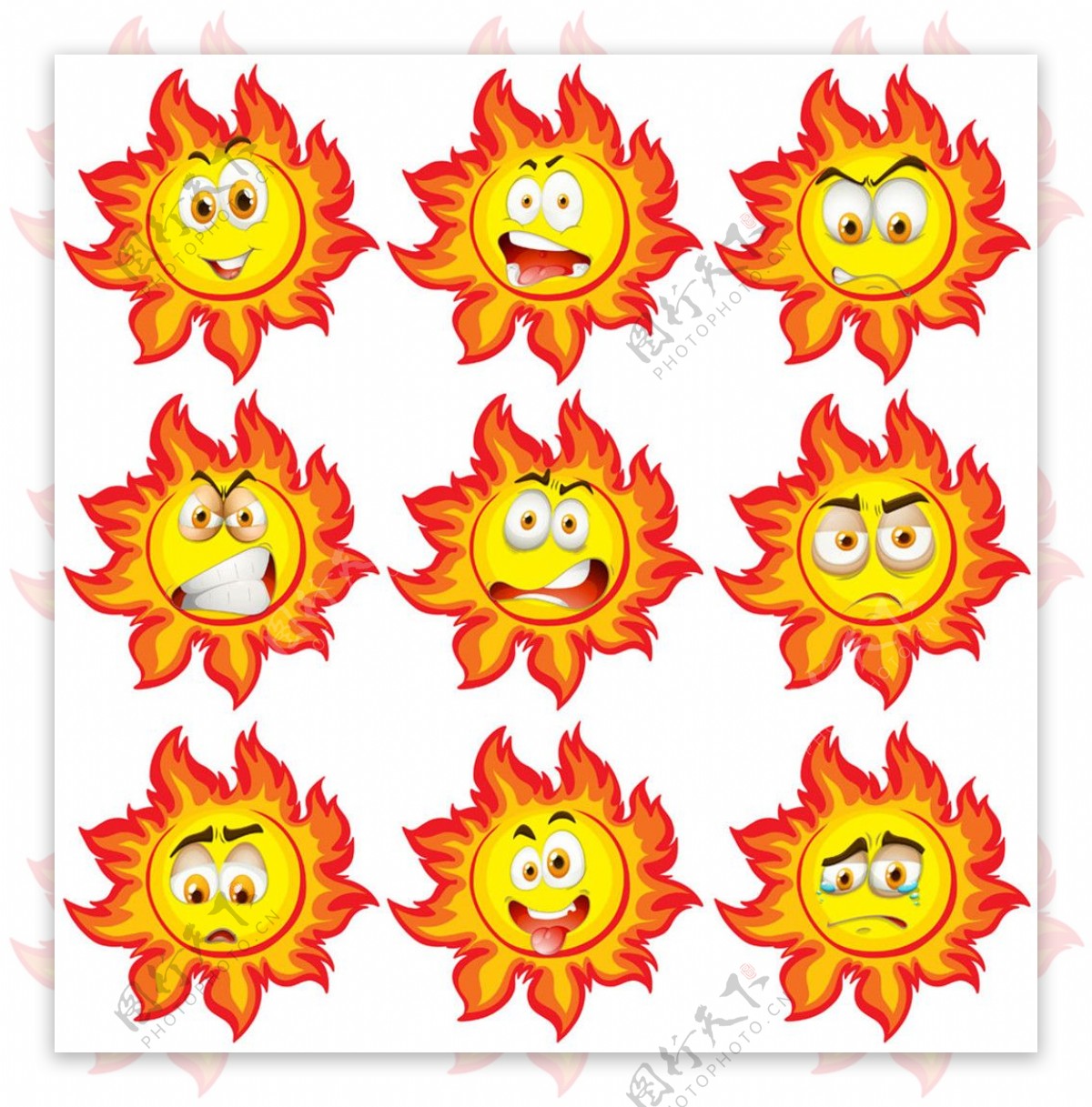 卡通太阳的表情图片