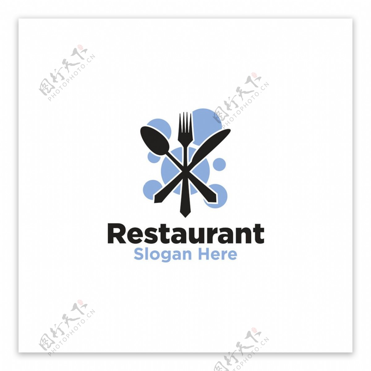 黑色餐具logo图片