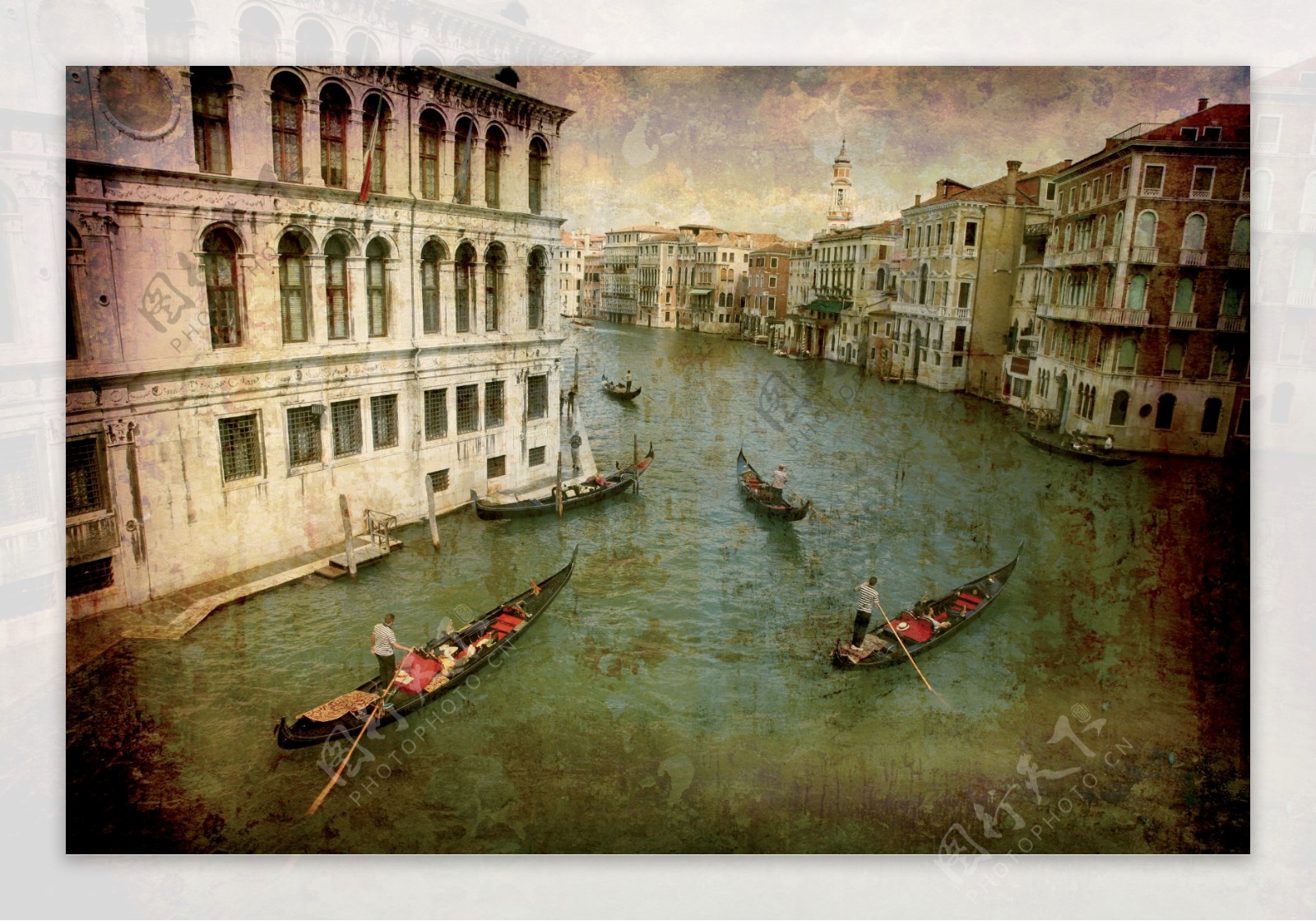 意大利威尼斯城市里的河道图片图片