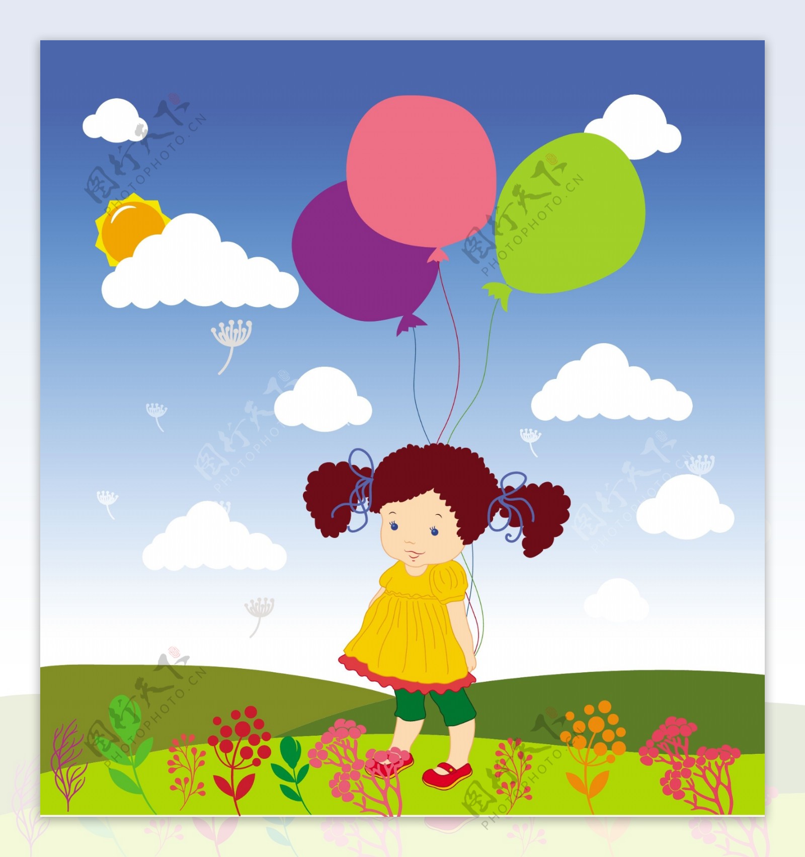 儿童节气球广告背景