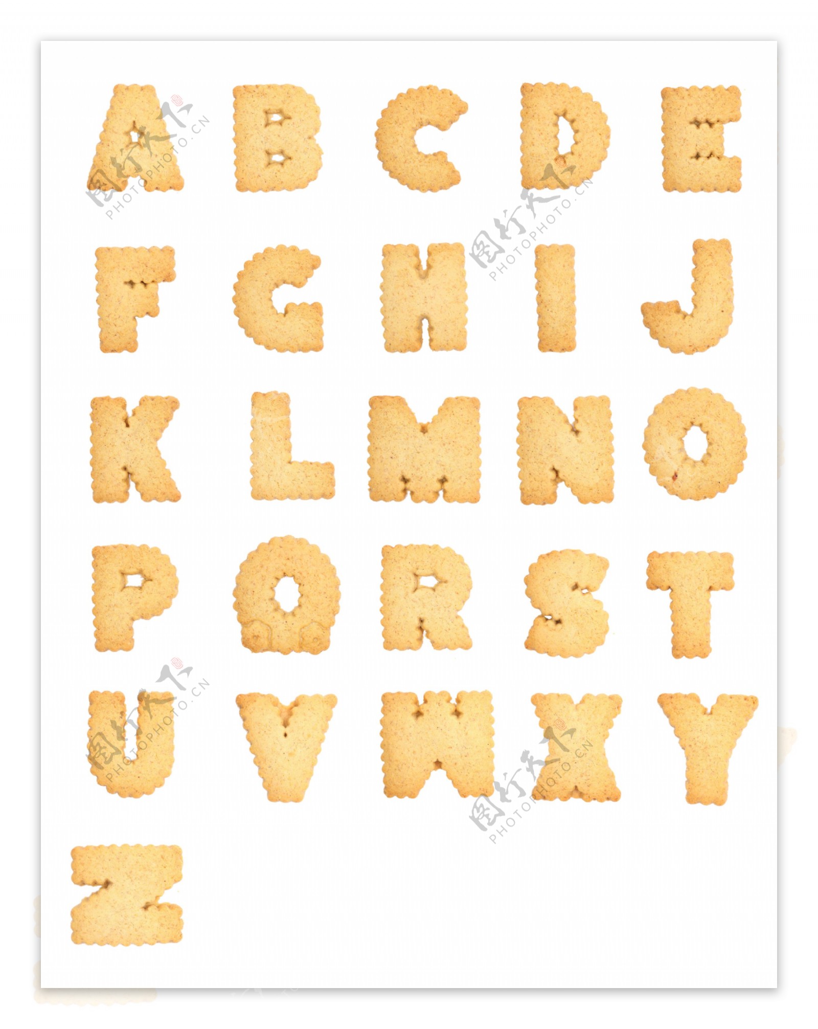可爱饼干字母设计