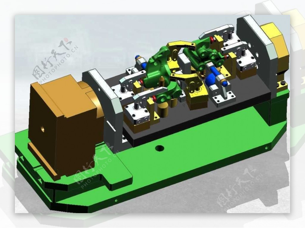 回转液压夹具机械模型