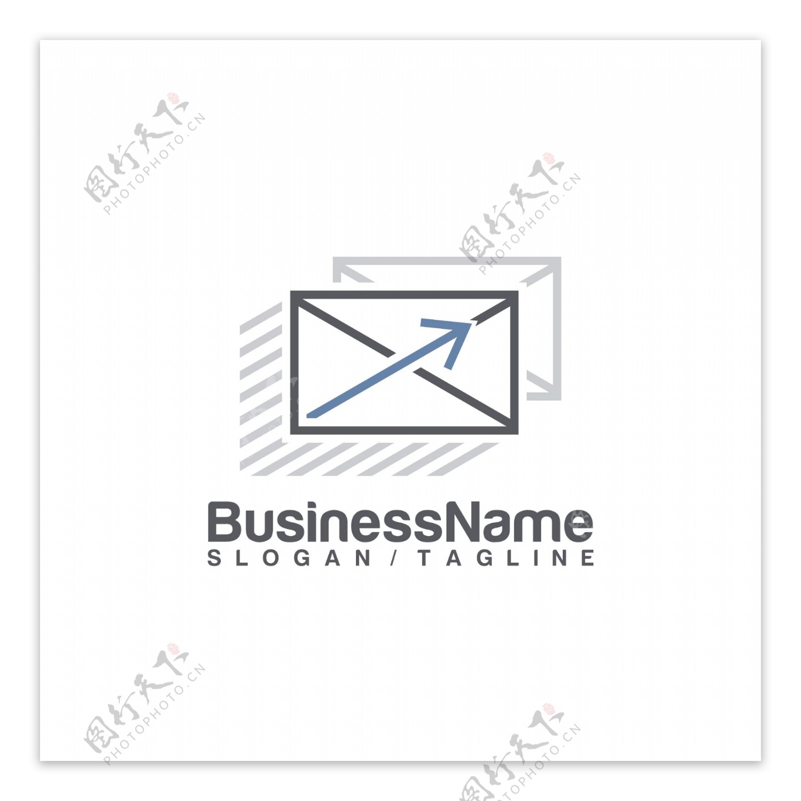 线条箭头邮件logo标志