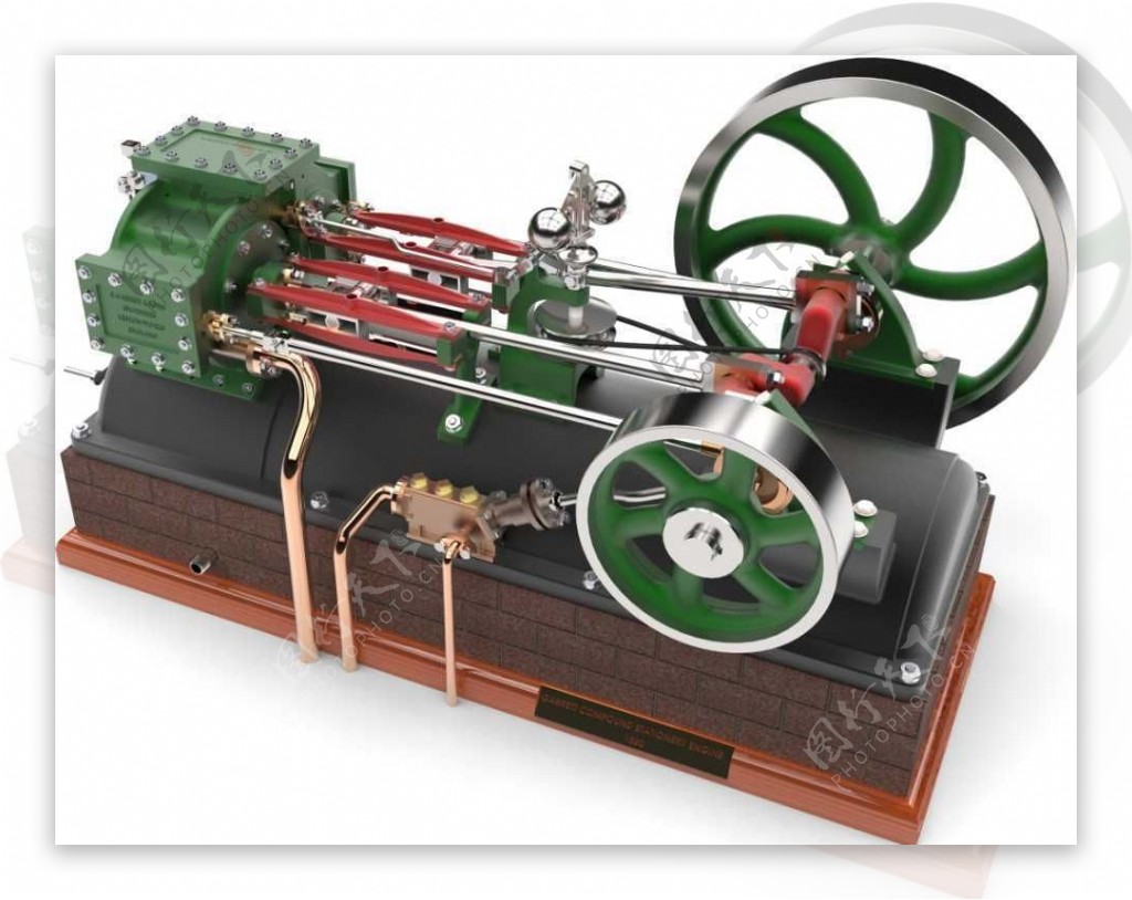 加勒特复合固定式发动机机械模型
