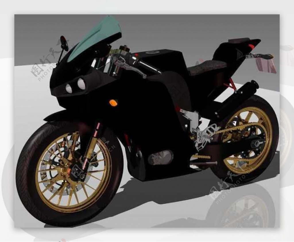 摩托车设计机械模型