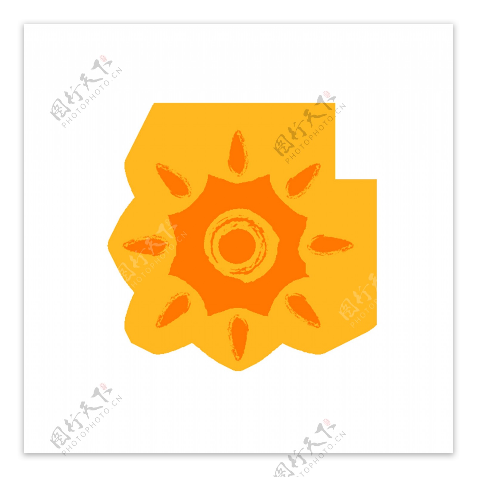 抽象黄色太阳元素