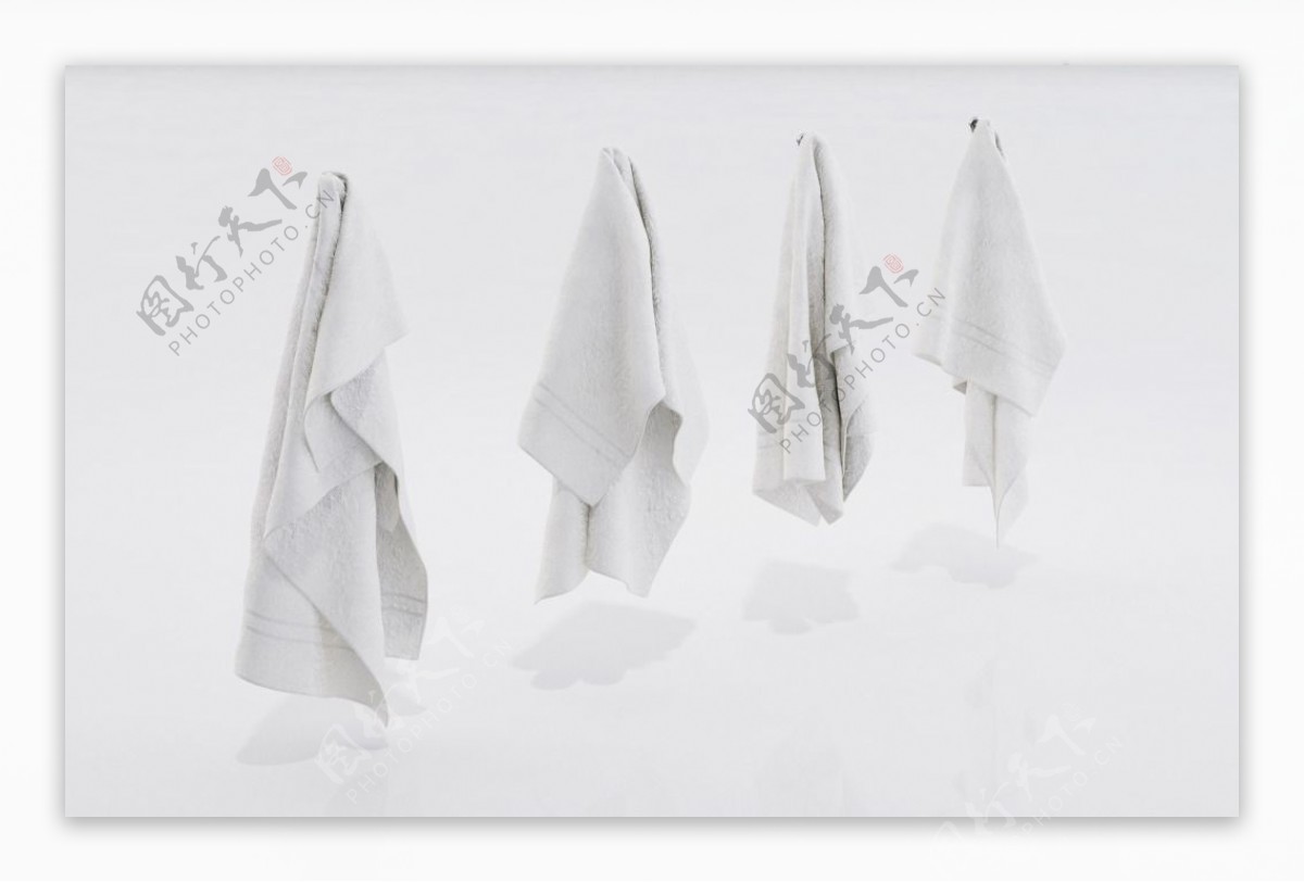 白色大气柔软毛巾模型