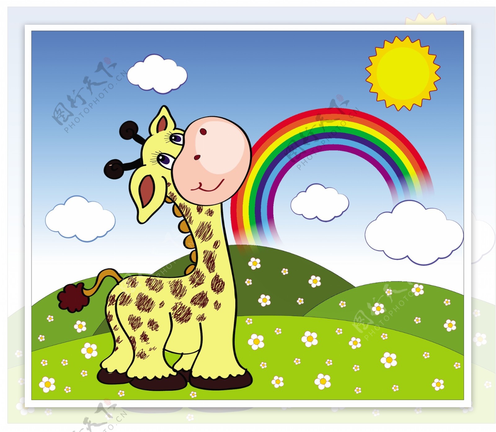 长颈鹿和彩虹