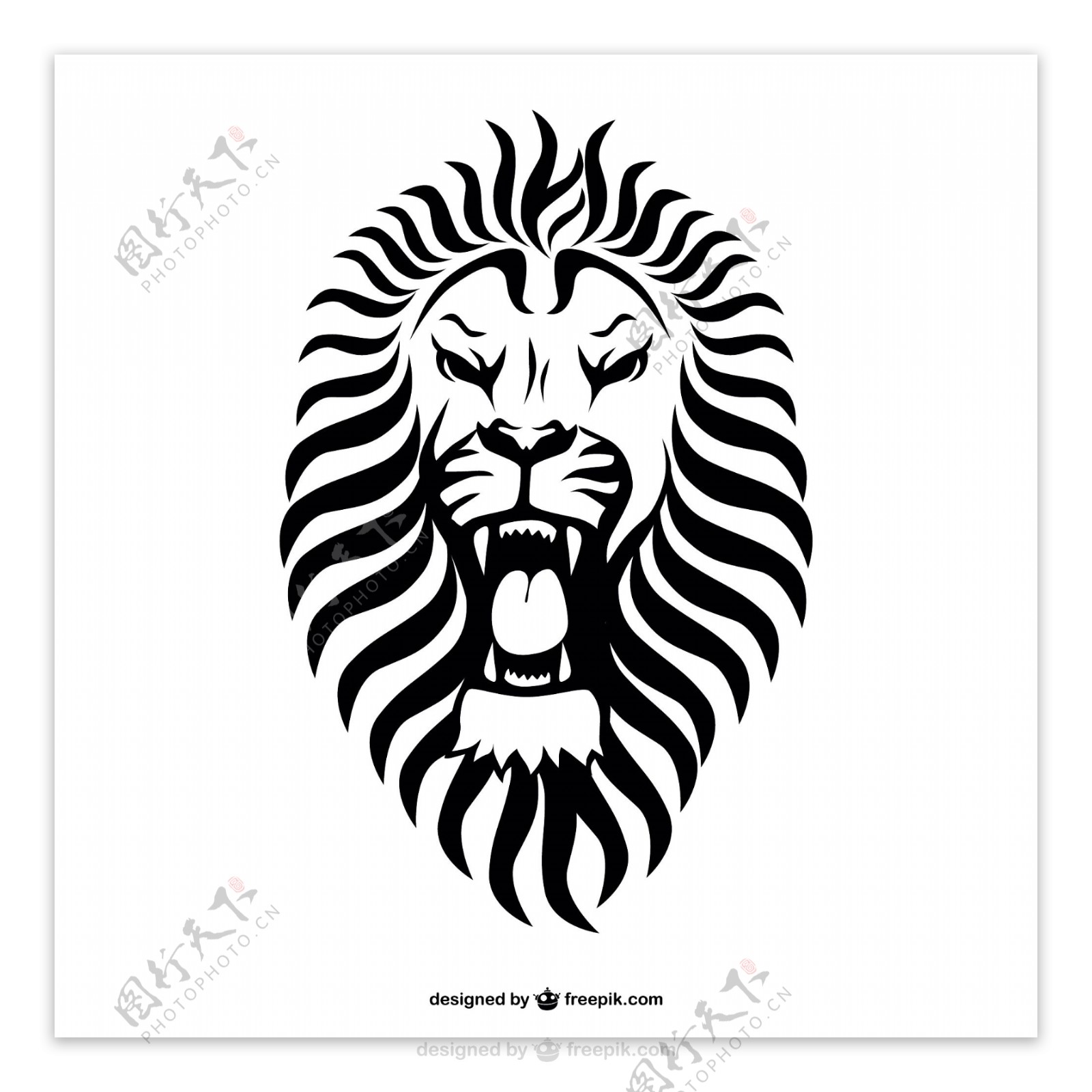 狮子部落纹身设计