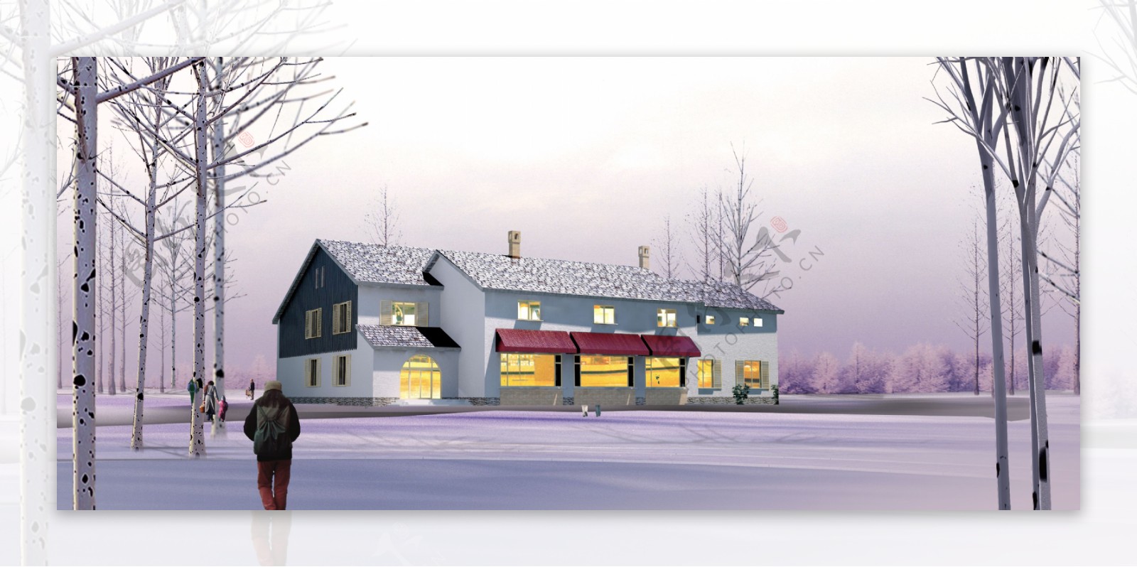 冬季房屋建筑设计图片