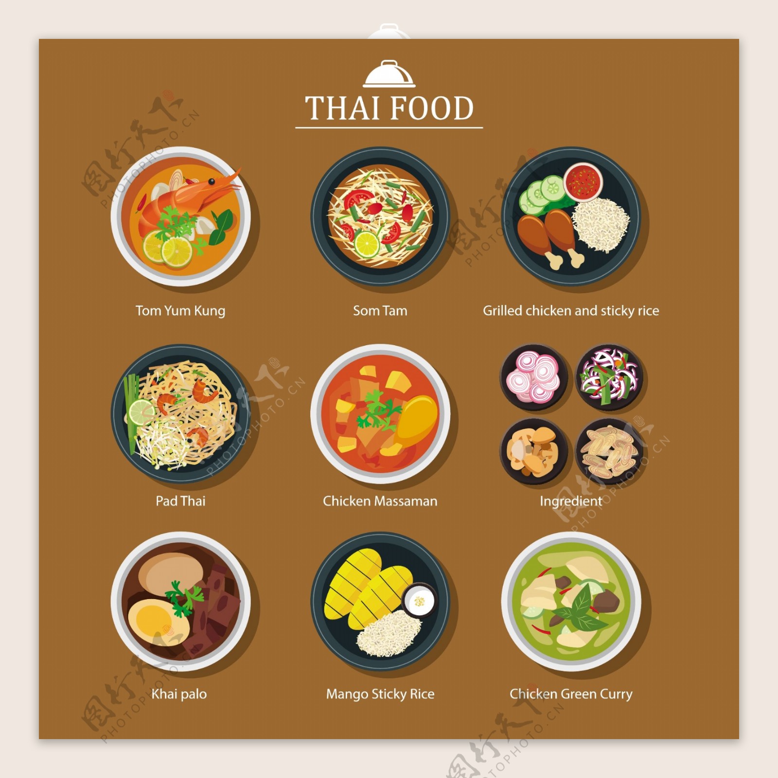泰国食品矢量图标
