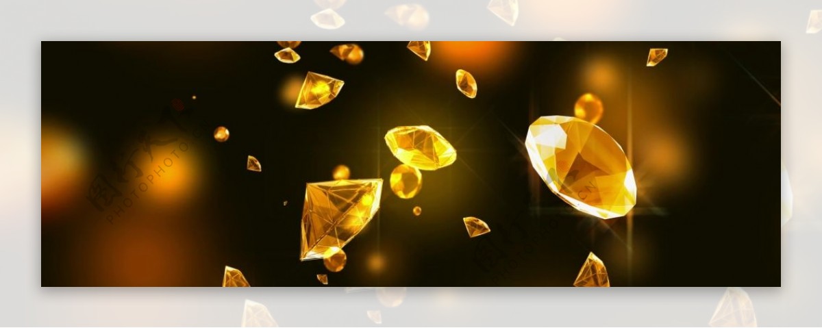 金色水晶钻石落下视频