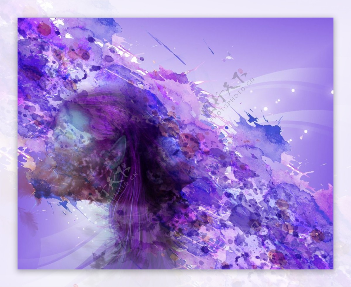 紫色抽象画