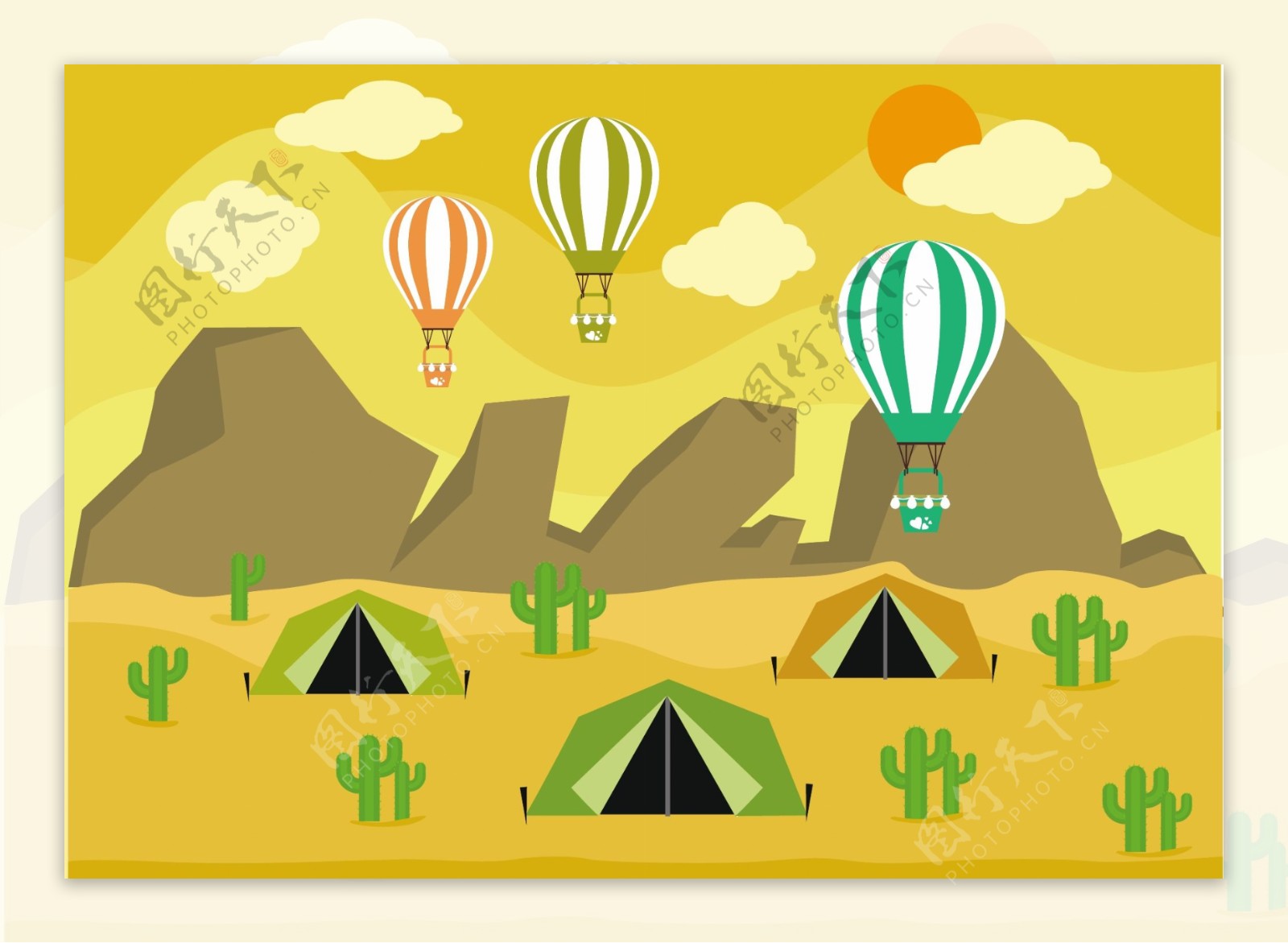 沙漠露营背景图
