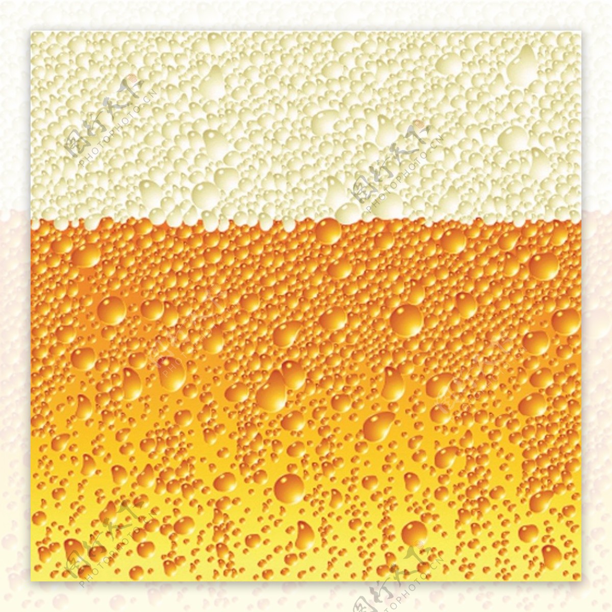 黄色气泡啤酒背景图