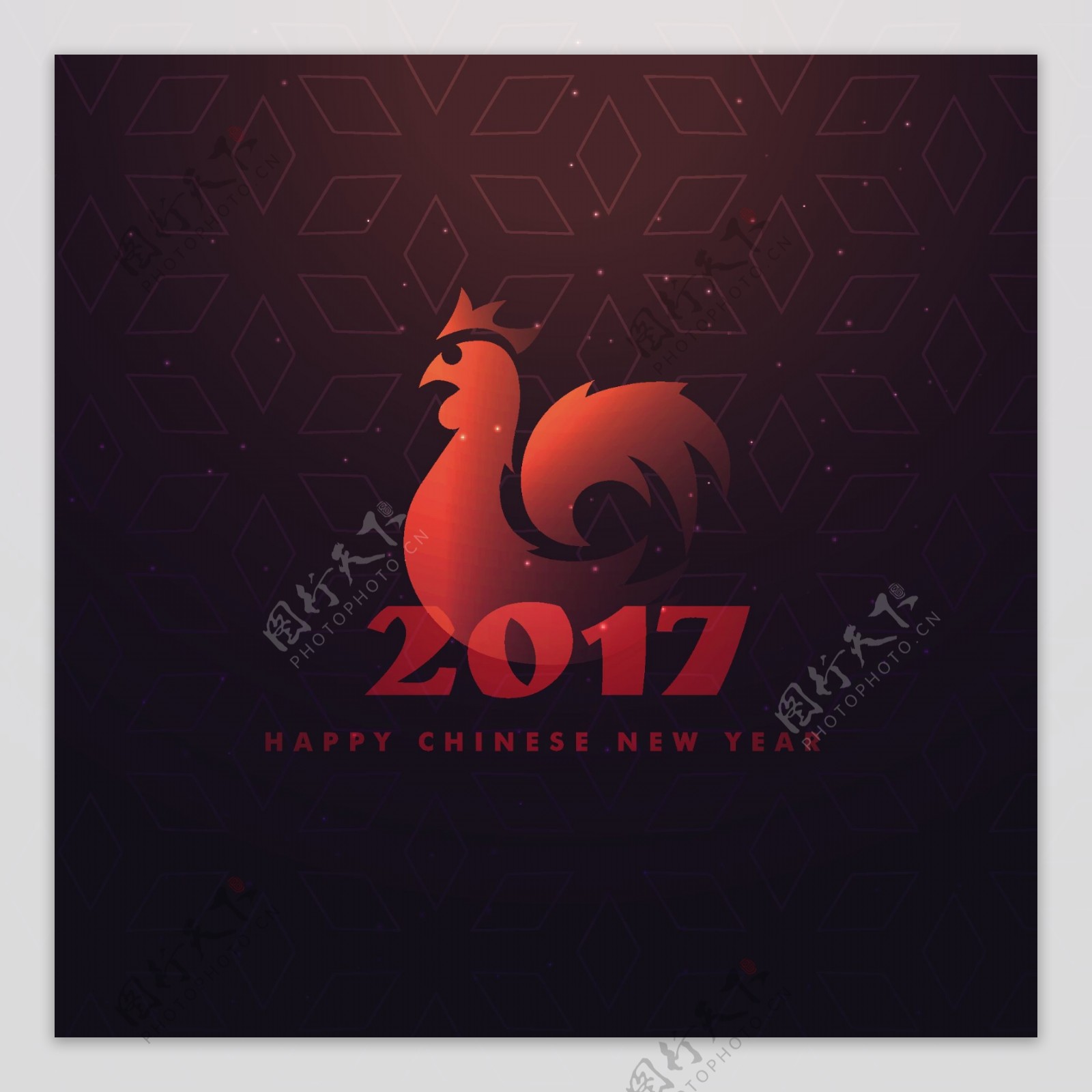 新年快乐中国公鸡
