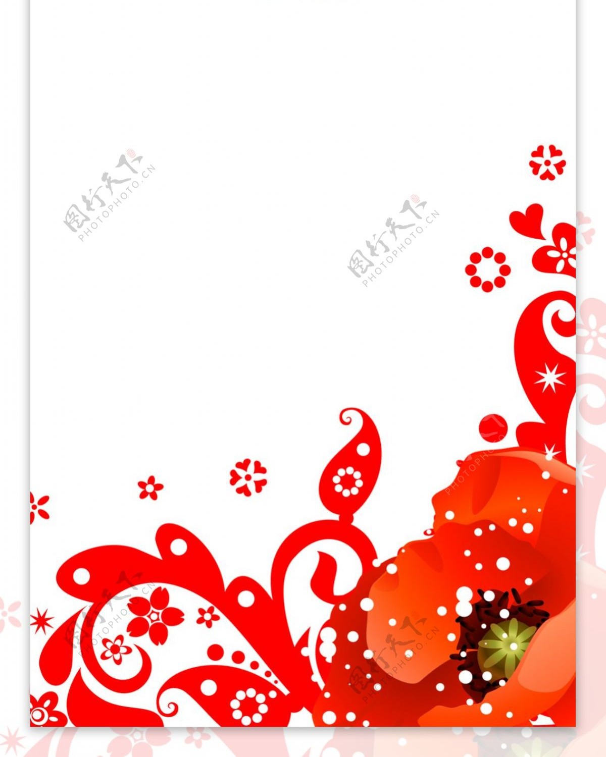 红色精美花纹展架模板海报设计素材画面