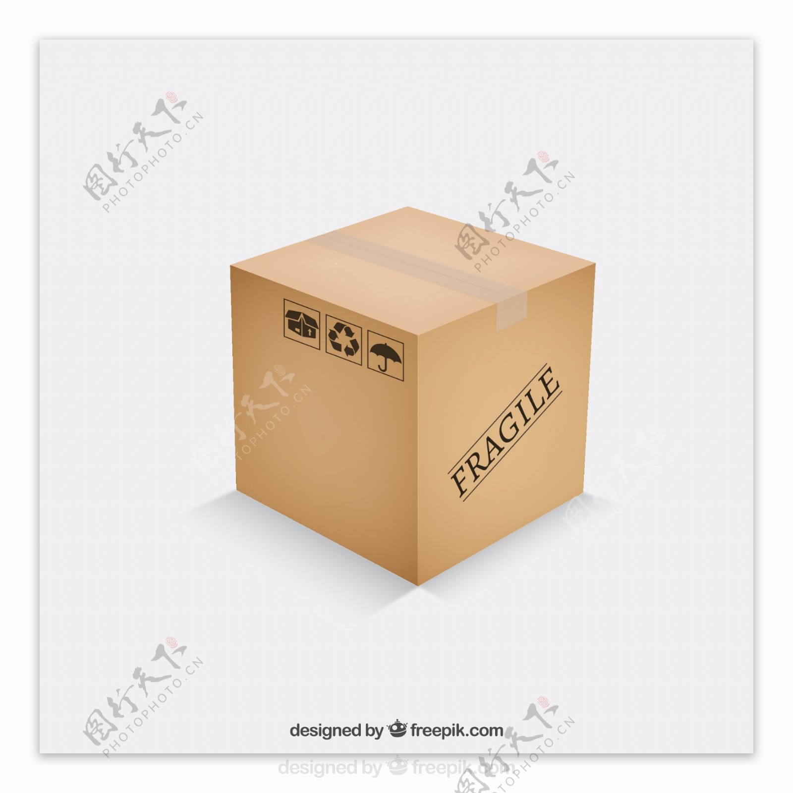 立体纸箱子设计矢量图图片