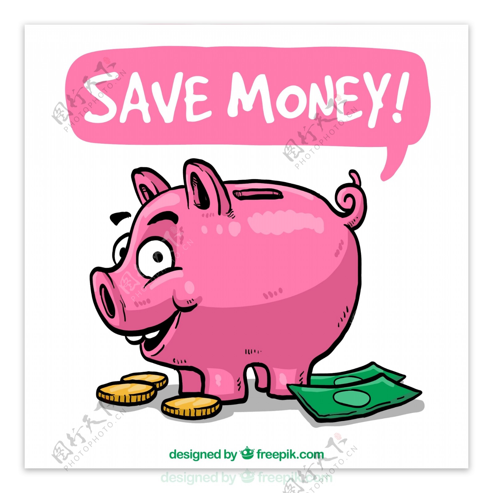 卡通猪存钱罐图片