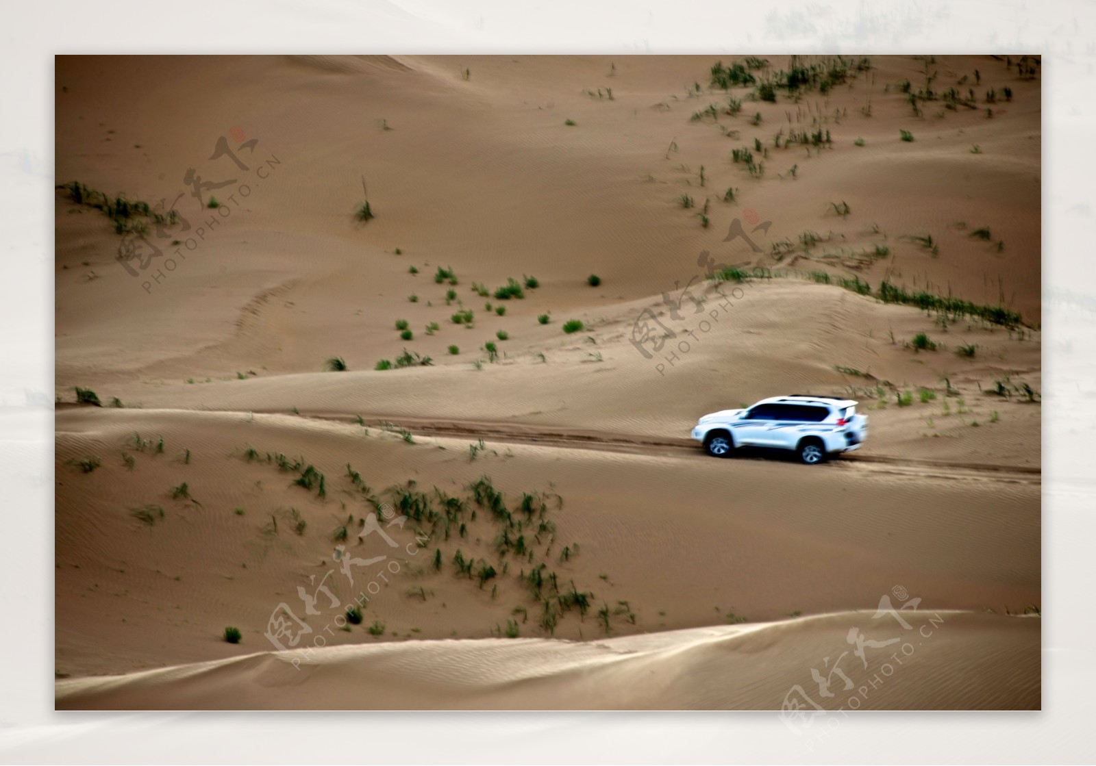 沙漠上汽车图片