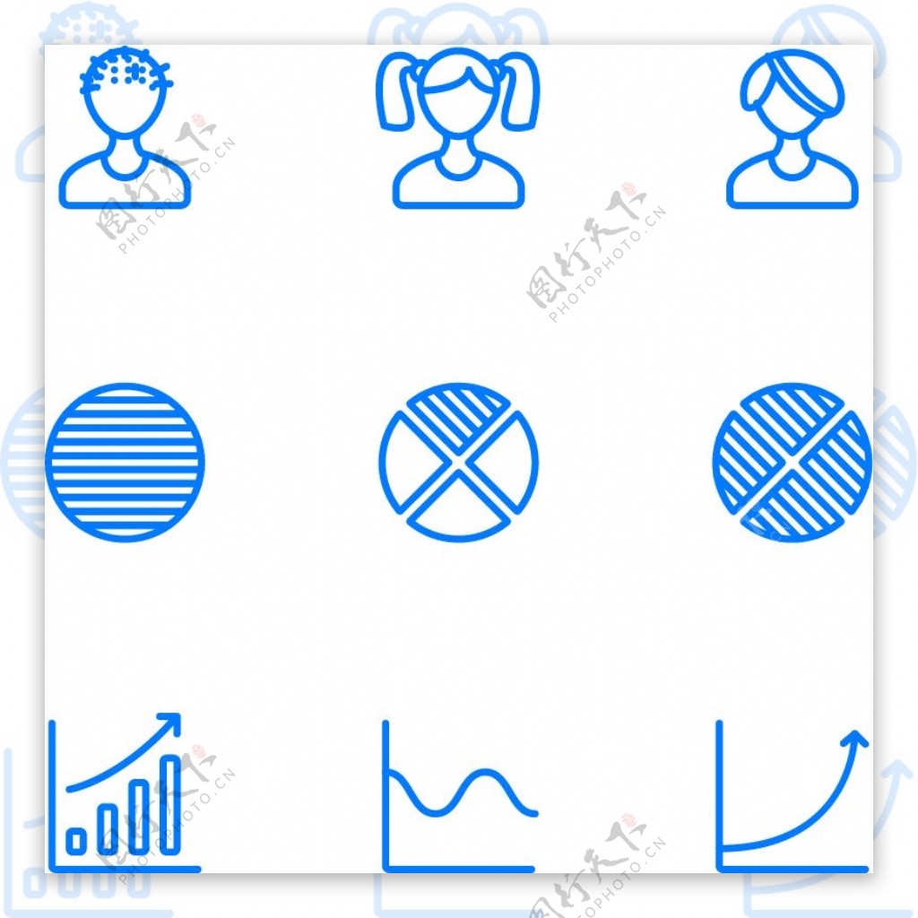 用户办公类蓝色线条矢量图标ai源文件3