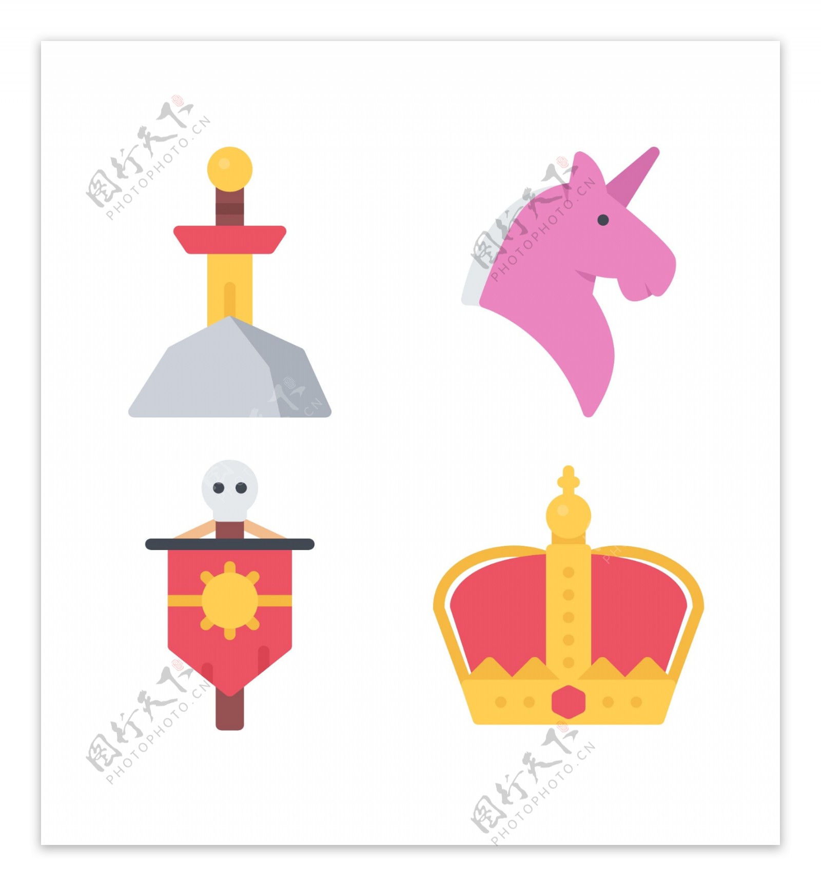 皇冠旗帜icon图标素材