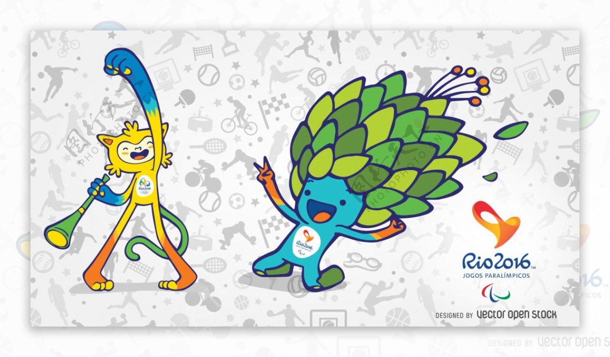 2016里约奥运会吉祥物背景海报
