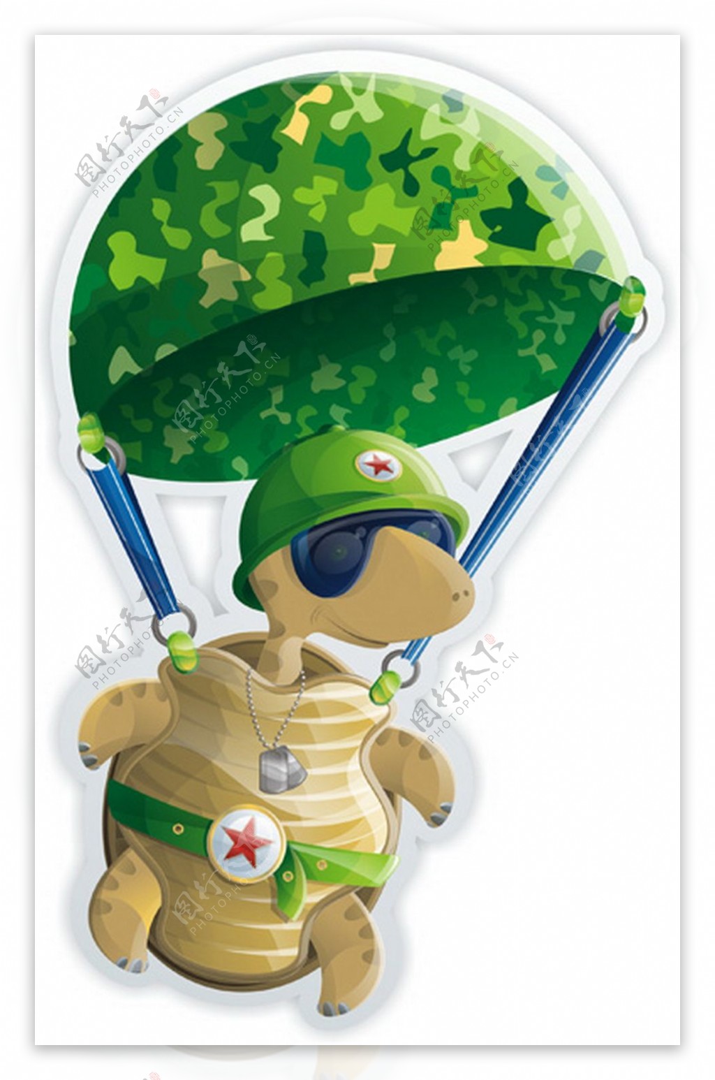 带降落伞绿色军龟