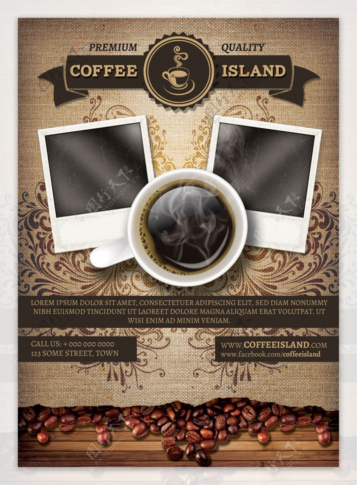 咖啡店传单海报设计图片